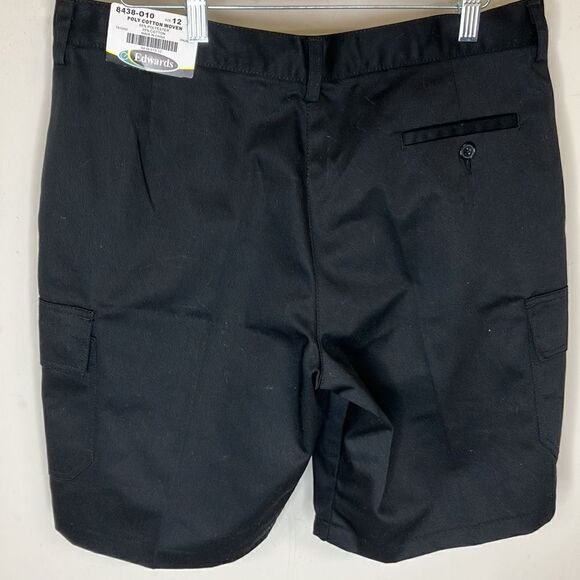 EDWARDS 12 Black Unisex Cargo Poly Cotton Utility Shorts - Picture 10 of 10
